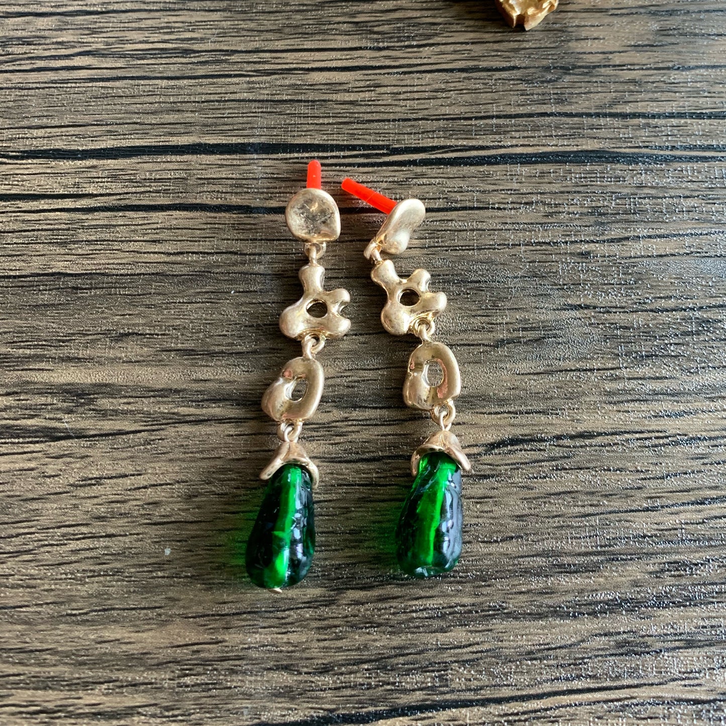 Vintage  Old alloy lucite Earrings