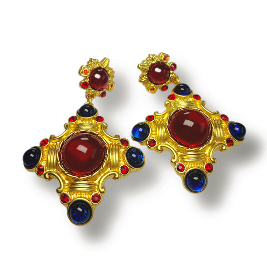 Vingate Court style gold plated lucite earrings