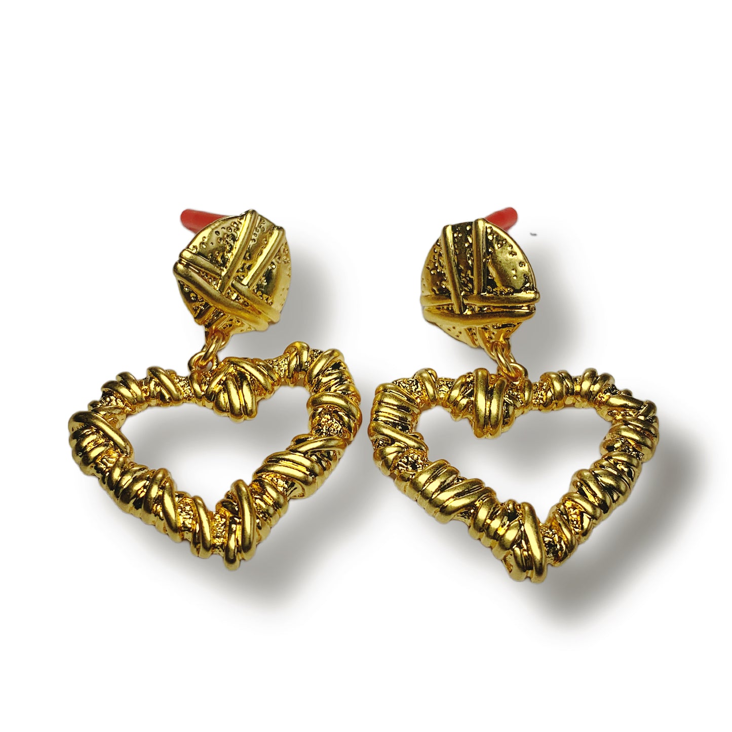 Vingate Heart-shaped gold-plated earrings