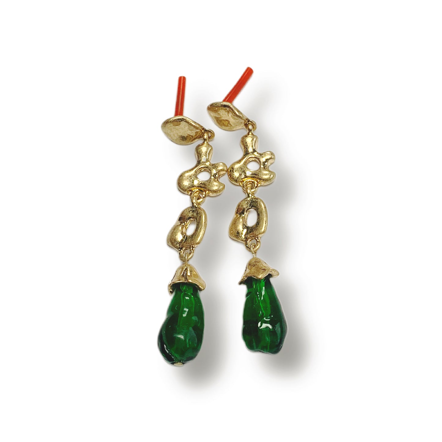 Vintage  Old alloy lucite Earrings